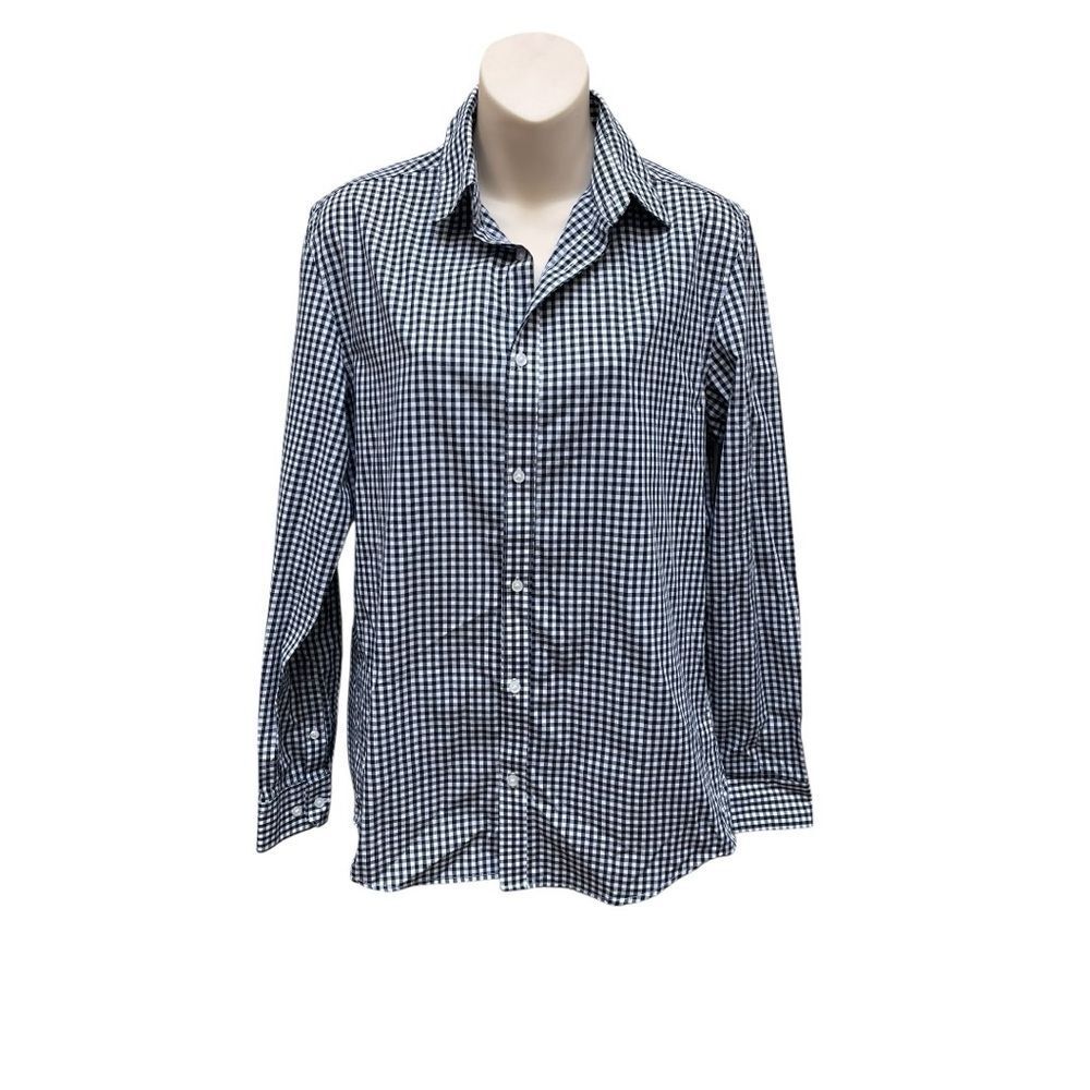 H&M Slim Fit Gingham Button Down Shirt Men’s Small Black White Check